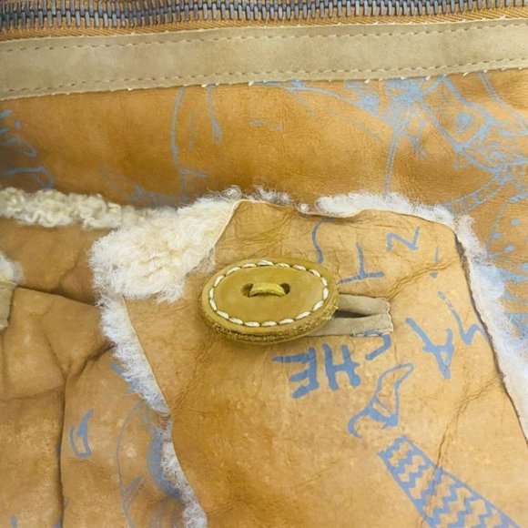 People Of The Labyrinths RARE Women's Leather Jacket Faux Fur Size Large Coat - Picture 4 of 10